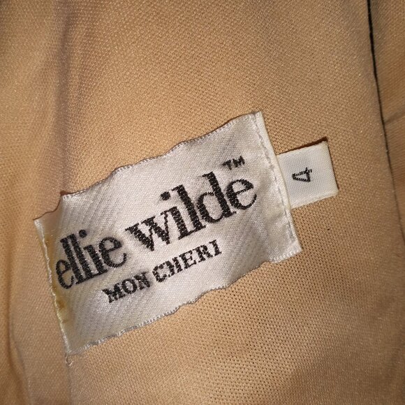 Unique Ellie Wilde MON CHERI Sz 4 Black Mermaid Dress Spider Web Gothic Princess - Picture 14 of 15